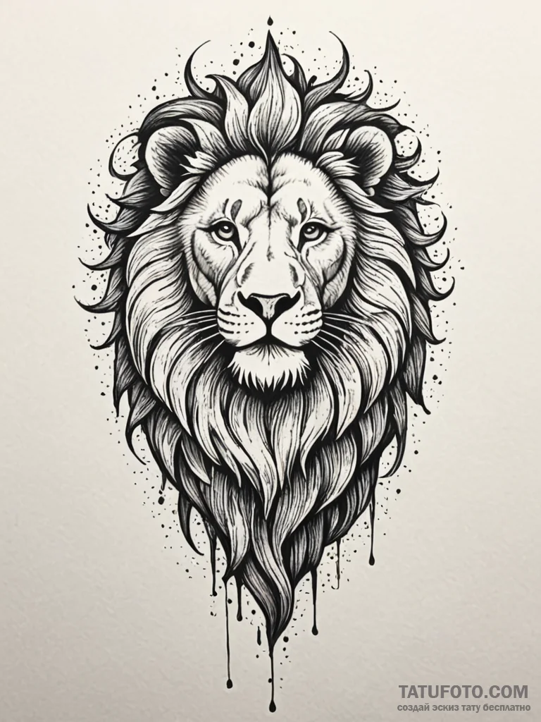 Ashen lion walking through ashes, concept art... - эскиз тату (№1751730637_0, 05.07.2025 15:50) — Tatufoto.com