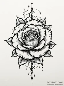 Astral rose made of stars, tattoo flash sheet... - эскиз тату (№1751730727_0, 05.07.2025 15:52) — Tatufoto.com