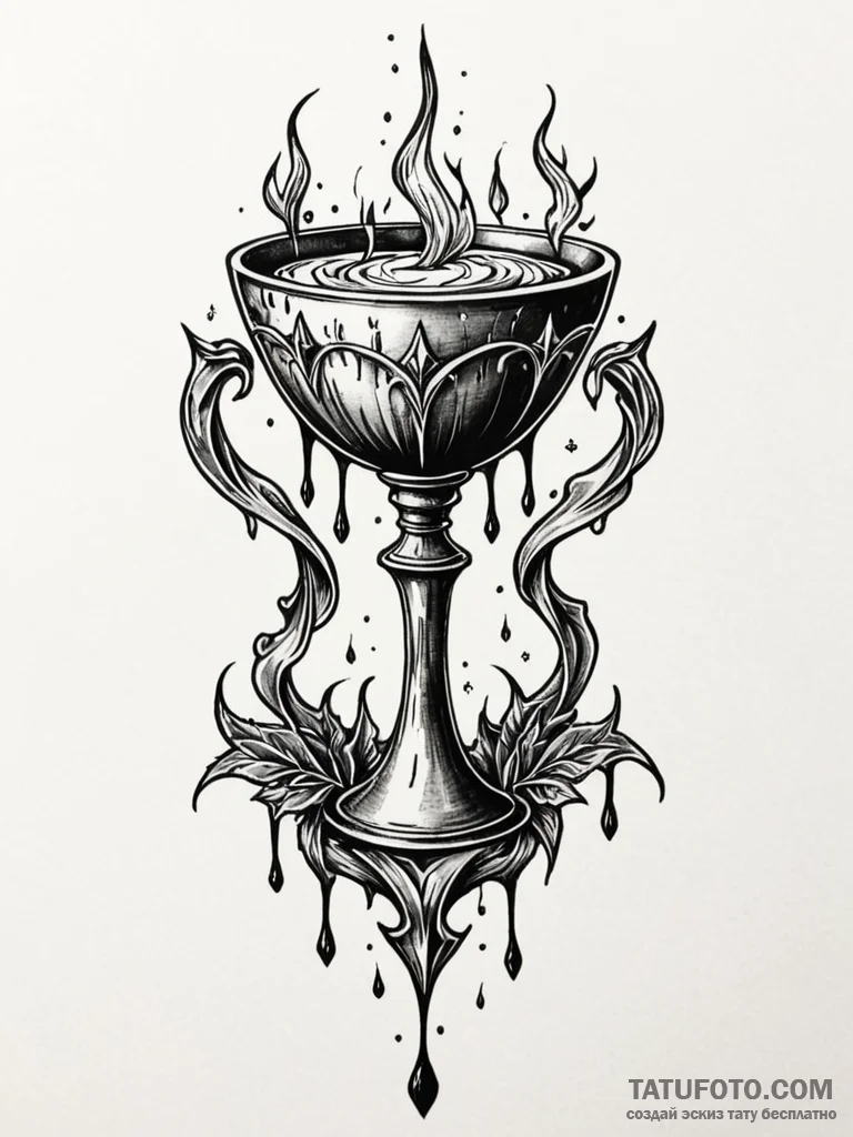 Vampire's chalice filled with blood, tattoo f... - эскиз тату (№1751731077_0, 05.07.2025 15:57) — Tatufoto.com