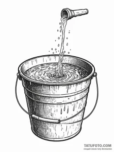 A detailed bucket of water, simple,, concept... - эскиз тату (№1751731968_0, 05.07.2025 16:12) — Tatufoto.com