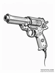 Retro-futuristic ray gun - эскиз тату (№1751732508_0, 05.07.2025 16:21) — Tatufoto.com