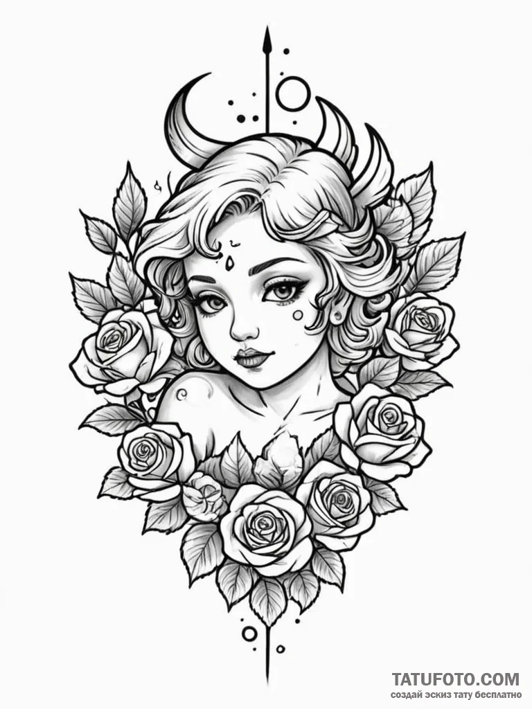 Cupid, tattoo line art, stylized interpretati... - эскиз тату (№1751733309_0, 05.07.2025 16:35) — Tatufoto.com