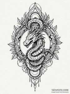 Jungle serpent crowned with roots, artistic t... - эскиз тату (№1751733483_0, 05.07.2025 16:38) — Tatufoto.com