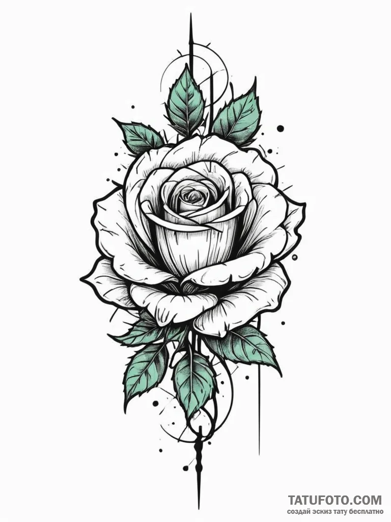 Emerald blade through shattered rose, tattoo... - эскиз тату (№1751734085_0, 05.07.2025 16:48) — Tatufoto.com