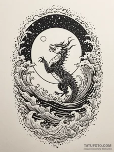 Kelpie rearing beneath full moon, tattoo sket... - эскиз тату (№1751734173_0, 05.07.2025 16:49) — Tatufoto.com