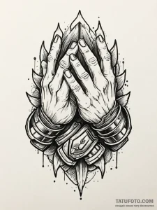 Ironclad oath represented by two clasped hand... - эскиз тату (№1751734519_0, 05.07.2025 16:55) — Tatufoto.com