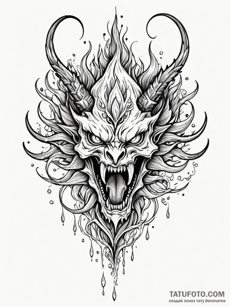 Umbra crown devouring flame, ink illustration... - эскиз тату (№1751734692_0, 05.07.2025 16:58) — Tatufoto.com