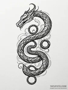 Bone serpent in coiled stance, artistic tatto... - эскиз тату (№1751734864_0, 05.07.2025 17:01) — Tatufoto.com