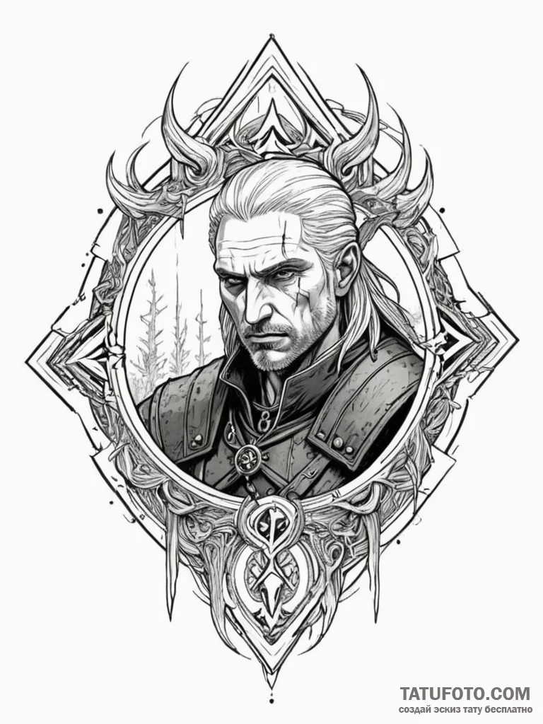 The signs from the witcher (aard, igni), ink... - эскиз тату (№1751735037_0, 05.07.2025 17:03) — Tatufoto.com