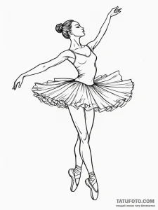 A graceful ballerina in motion, dynamic pose,... - эскиз тату (№1751735303_0, 05.07.2025 17:08) — Tatufoto.com