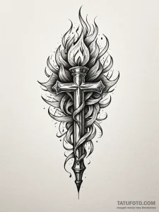 A powerful burning torch, guiding,, concept a... - эскиз тату (№1751736032_0, 05.07.2025 17:20) — Tatufoto.com