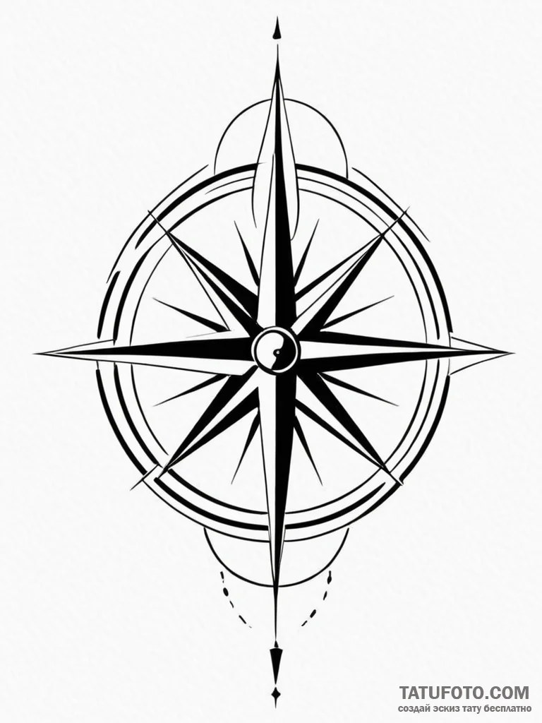 A compass rose (is there as wind rose, but ca... - эскиз тату (№1751736118_0, 05.07.2025 17:21) — Tatufoto.com