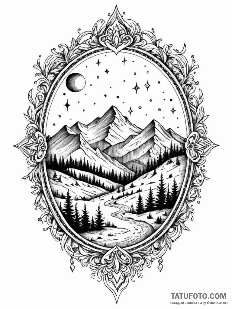 Ursa major (the big dipper), a guide for trav... - эскиз тату (№1751736205_0, 05.07.2025 17:23) — Tatufoto.com