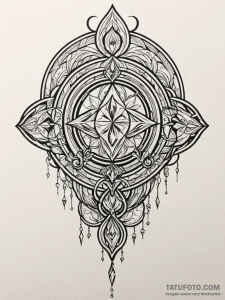 Quartz crystal with a flickering led embedded... - эскиз тату (№1751736809_0, 05.07.2025 17:33) — Tatufoto.com
