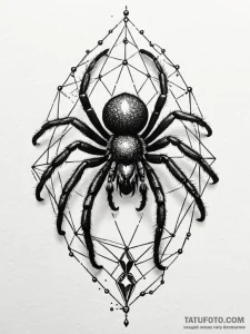 Tarantula with a jewel on its abdomen, ink il... - эскиз тату (№1751736985_0, 05.07.2025 17:36) — Tatufoto.com