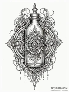 Plague vial beneath spectral rift, tattoo ske... - эскиз тату (№1751737593_0, 05.07.2025 17:46) — Tatufoto.com