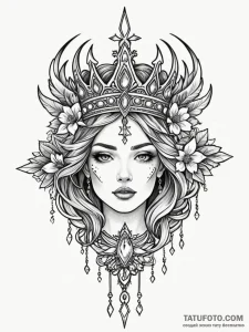 Quartz blade crowned with stars, tattoo flash... - эскиз тату (№1751737767_0, 05.07.2025 17:49) — Tatufoto.com