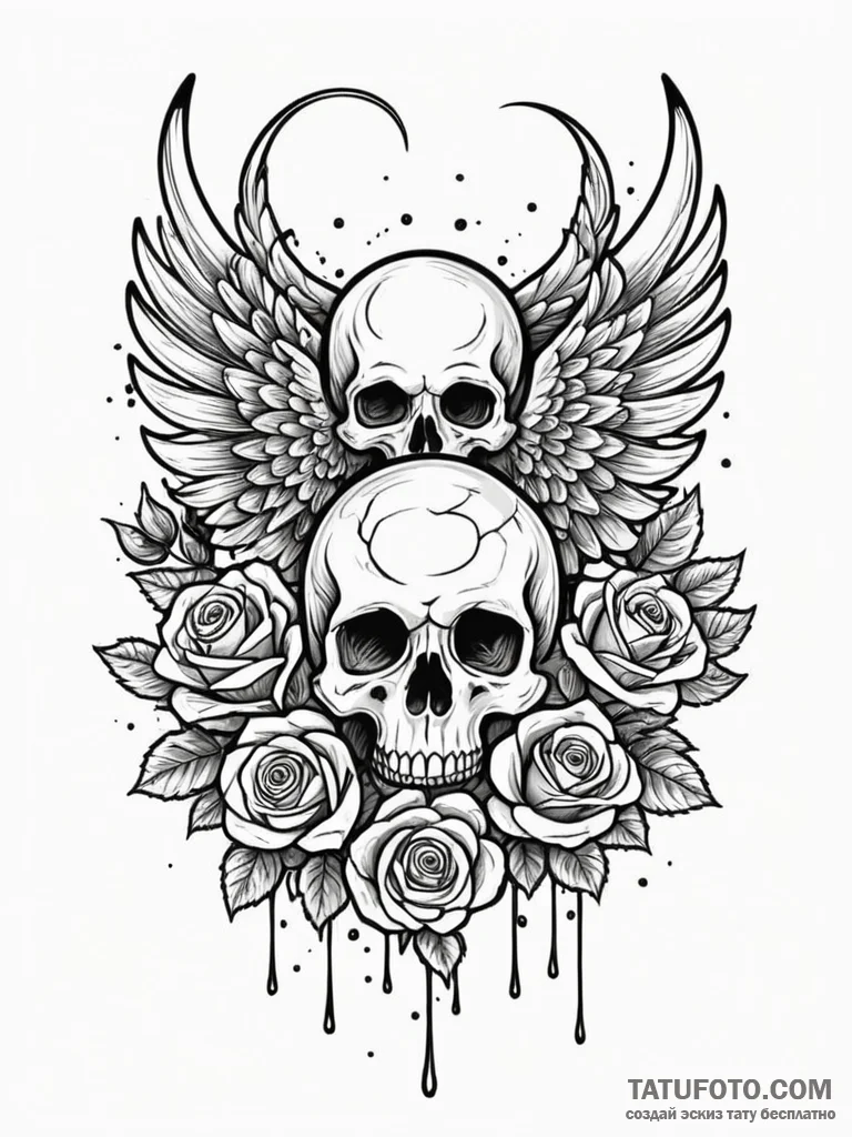 Clawed wings tearing sky, ink illustration fo... - эскиз тату (№1751739459_0, 05.07.2025 18:17) — Tatufoto.com