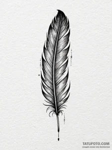 A single raven feather, concept art for tatto... - эскиз тату (№1751739545_0, 05.07.2025 18:19) — Tatufoto.com