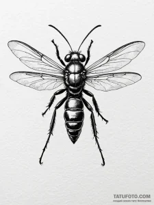 Tarantula hawk wasp with a metallic, iridesce... - эскиз тату (№1751739633_0, 05.07.2025 18:20) — Tatufoto.com