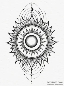 Keystone beneath crimson sun, tattoo sketch d... - эскиз тату (№1751739980_0, 05.07.2025 18:26) — Tatufoto.com