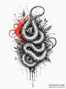 Jungle serpent weaving spectral storm, artist... - эскиз тату (№1751740758_0, 05.07.2025 18:39) — Tatufoto.com