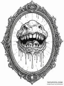 Locked mirror devouring reflection, artistic... - эскиз тату (№1751740843_0, 05.07.2025 18:40) — Tatufoto.com