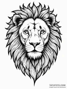 Ancient lion with crumbling mane, tattoo draw... - эскиз тату (№1751742208_0, 05.07.2025 19:03) — Tatufoto.com