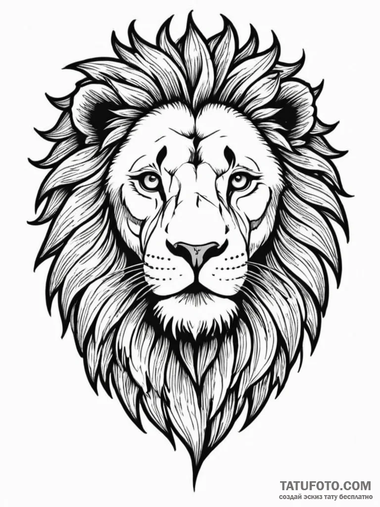 Ancient lion with crumbling mane, tattoo draw... - эскиз тату (№1751742208_0, 05.07.2025 19:03) — Tatufoto.com