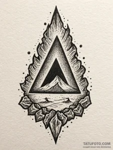 Volcanic rune burning through stone, tattoo s... - эскиз тату (№1751743327_0, 05.07.2025 19:22) — Tatufoto.com