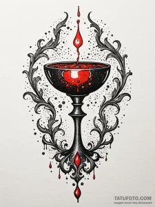 Tainted chalice dripping shadows, tattoo sket... - эскиз тату (№1751743413_0, 05.07.2025 19:23) — Tatufoto.com