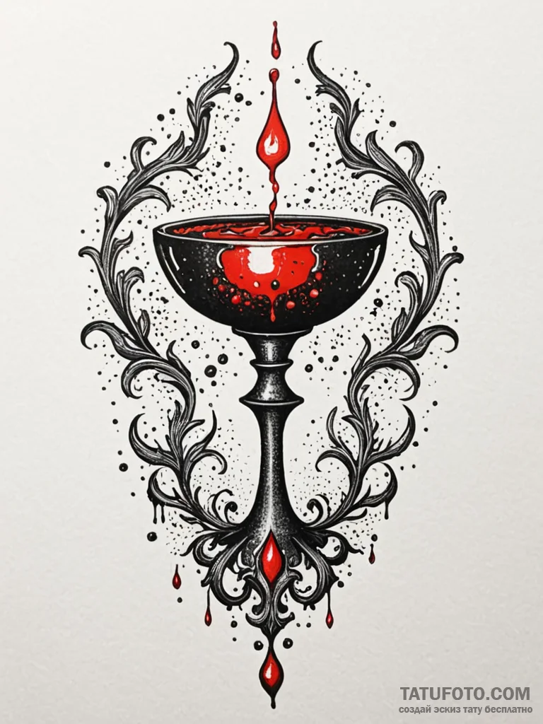 Tainted chalice dripping shadows, tattoo sket... - эскиз тату (№1751743413_0, 05.07.2025 19:23) — Tatufoto.com