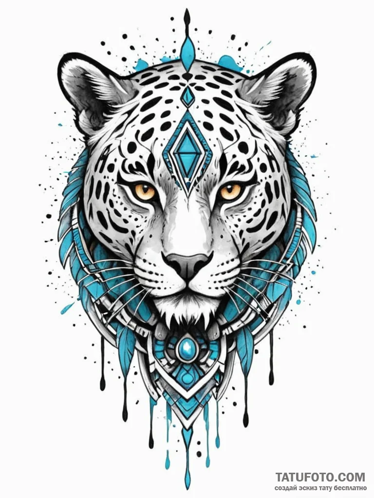 Jaguar warrior from aztec mythology, with obs... - эскиз тату (№1751743760_0, 05.07.2025 19:29) — Tatufoto.com