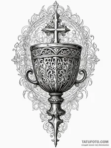 Iron chalice filled with shadows, artistic ta... - эскиз тату (№1751743935_0, 05.07.2025 19:32) — Tatufoto.com