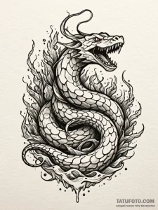 River serpent beneath frozen surface, artisti... - эскиз тату (№1751745136_0, 05.07.2025 19:52) — Tatufoto.com