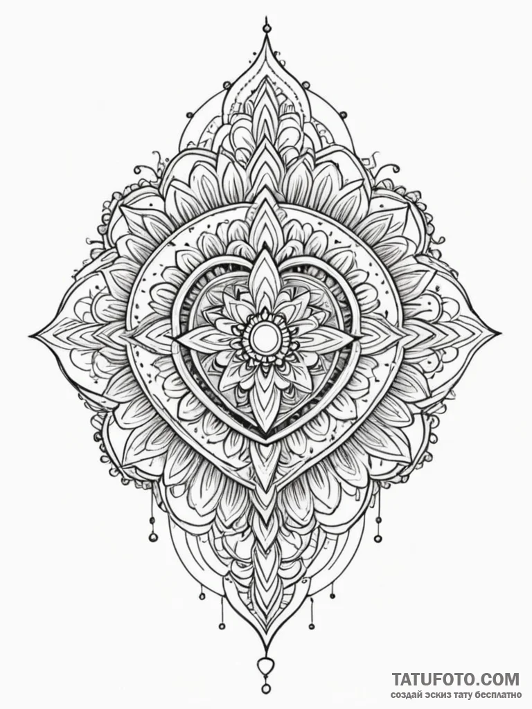 Twilight heart crowned in frost, tattoo flash... - эскиз тату (№1751745223_0, 05.07.2025 19:53) — Tatufoto.com