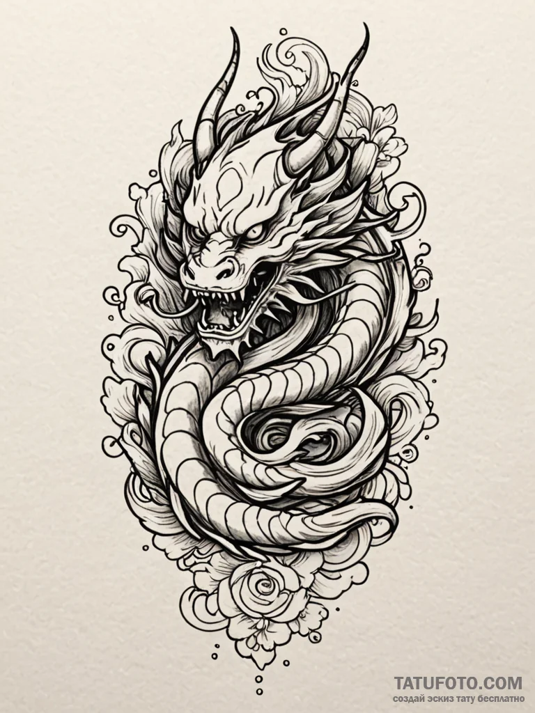 Cthulhu, ink illustration for tattoo, on a cl... - эскиз тату (№1751745648_0, 05.07.2025 20:00) — Tatufoto.com