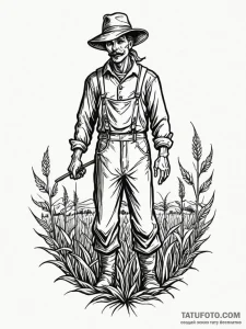 Scarecrow, having done its job, standing prou... - эскиз тату (№1751745732_0, 05.07.2025 20:02) — Tatufoto.com
