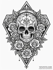Kite shield burning in void, tattoo sketch de... - эскиз тату (№1751746238_0, 05.07.2025 20:10) — Tatufoto.com