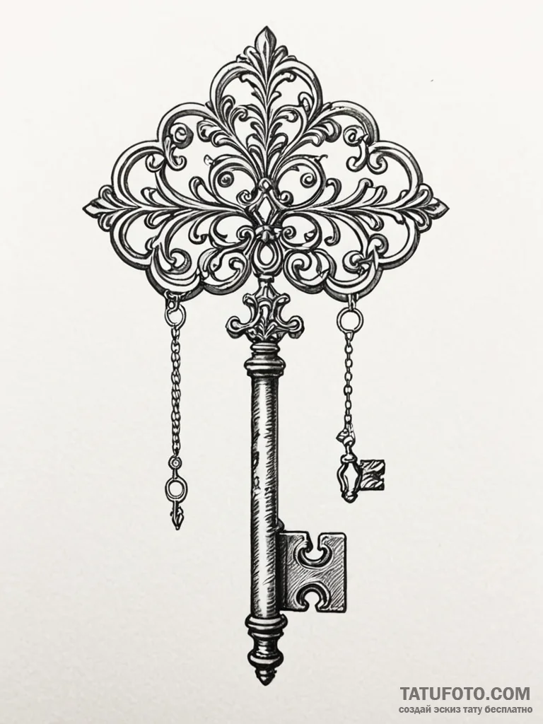 Antique key collection - эскиз тату (№1751746576_0, 05.07.2025 20:16) — Tatufoto.com
