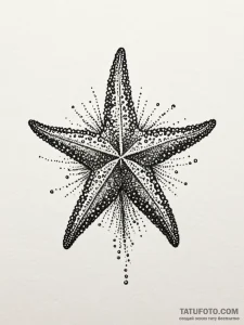 Starfish, tattoo flash sheet design, on a cle... - эскиз тату (№1751746996_0, 05.07.2025 20:23) — Tatufoto.com