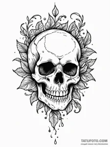 Animated vine strangling skull, tattoo flash... - эскиз тату (№1751747080_0, 05.07.2025 20:24) — Tatufoto.com