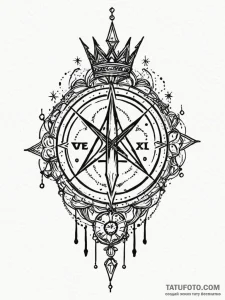 Night sigil crowned with stars, tattoo sketch... - эскиз тату (№1751747419_0, 05.07.2025 20:30) — Tatufoto.com