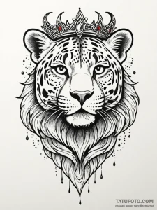 Jaguar spirit crowned with light, tattoo flas... - эскиз тату (№1751747754_0, 05.07.2025 20:35) — Tatufoto.com