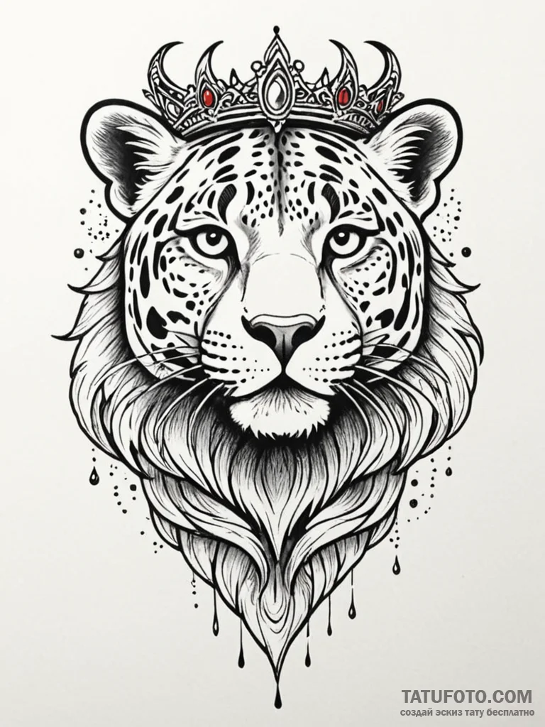 Jaguar spirit crowned with light, tattoo flas... - эскиз тату (№1751747754_0, 05.07.2025 20:35) — Tatufoto.com