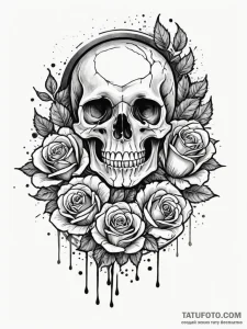 A watercolor splash effect, ink illustration... - эскиз тату (№1751748260_0, 05.07.2025 20:44) — Tatufoto.com