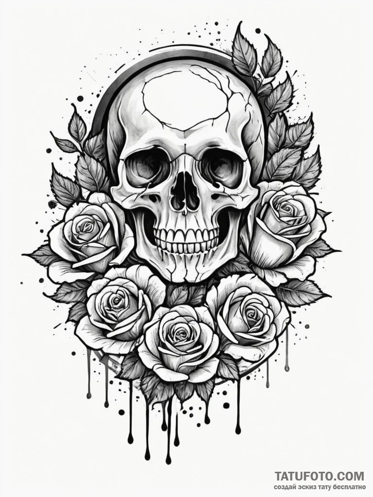 A watercolor splash effect, ink illustration... - эскиз тату (№1751748260_0, 05.07.2025 20:44) — Tatufoto.com