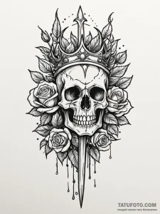 Salt dagger crowned in frost, concept art for... - эскиз тату (№1751748430_0, 05.07.2025 20:47) — Tatufoto.com