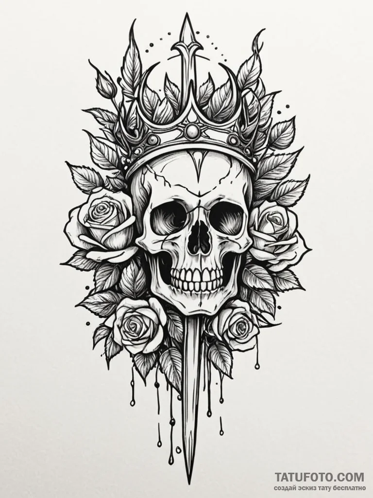 Salt dagger crowned in frost, concept art for... - эскиз тату (№1751748430_0, 05.07.2025 20:47) — Tatufoto.com