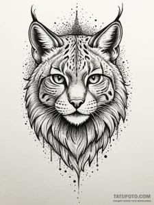 Lynx eyes burning in mist, tattoo sketch desi... - эскиз тату (№1751748853_0, 05.07.2025 20:54) — Tatufoto.com